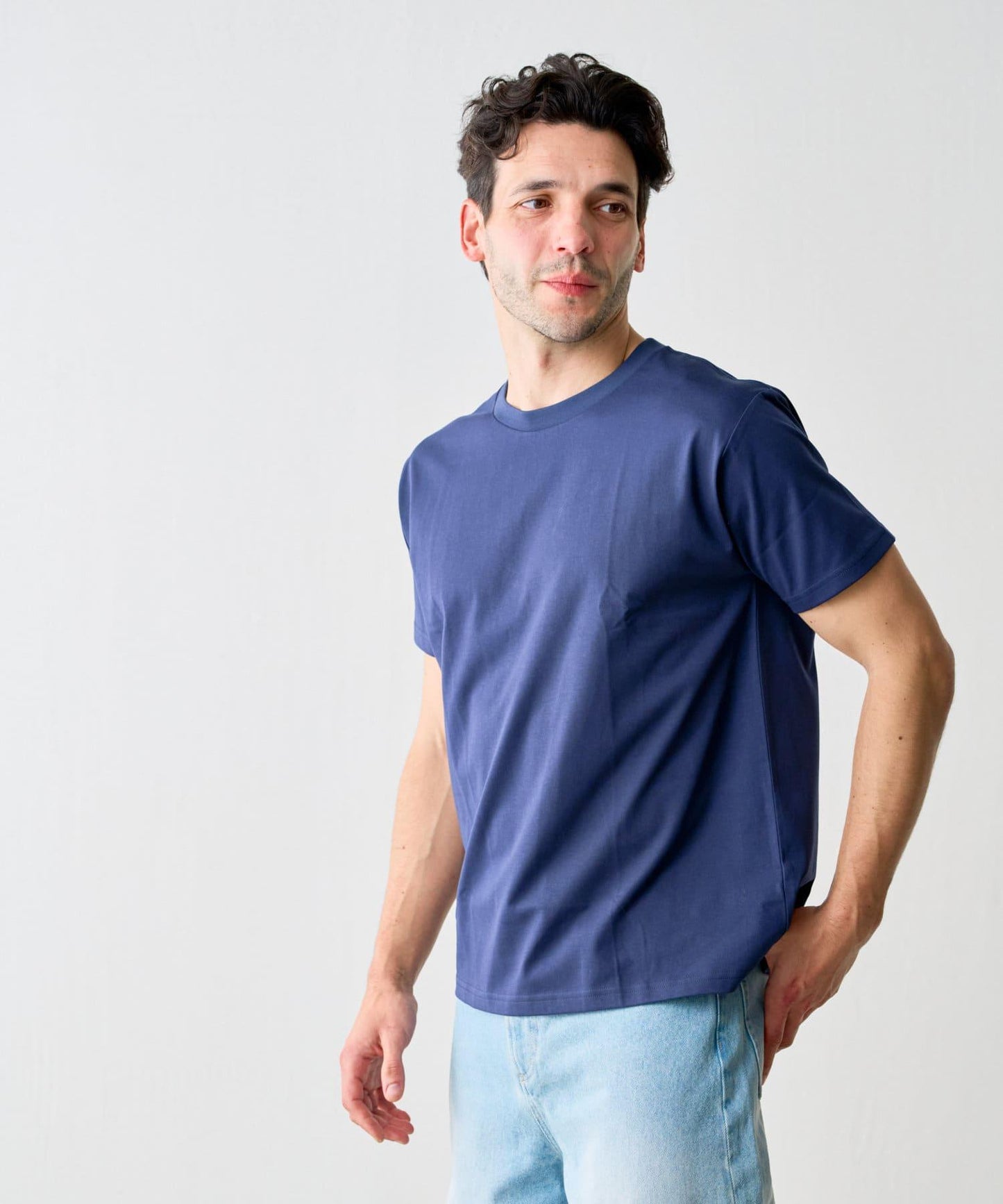 【男女通用/5色可選】褶皺天竺T恤