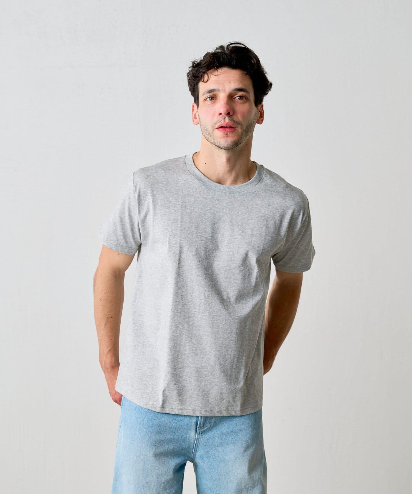 【男女通用/5色可選】褶皺天竺T恤