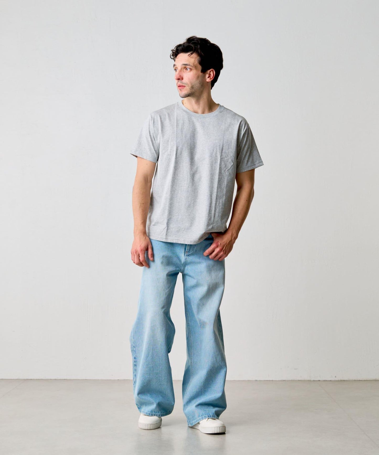 【男女通用/5色可選】褶皺天竺T恤