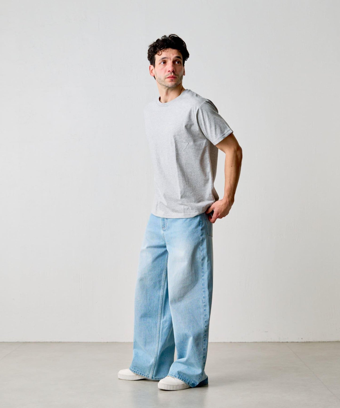 【男女通用/5色可選】褶皺天竺T恤