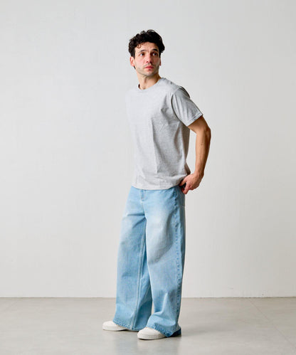 【男女通用/5色可選】褶皺天竺T恤