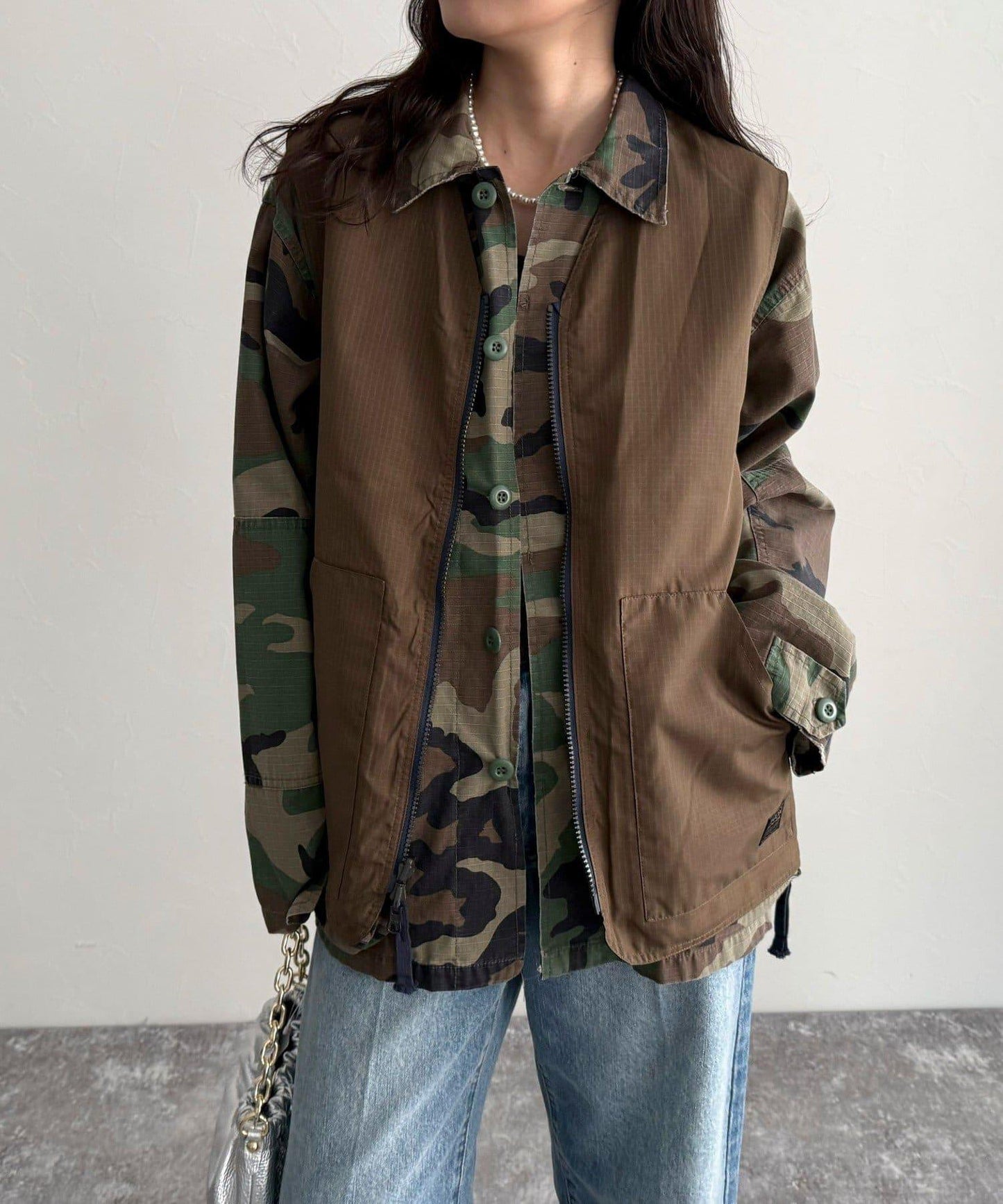 【TAION】軍事風可反穿V領背心