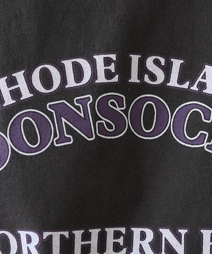 袖蕾絲拼接logo印花T恤