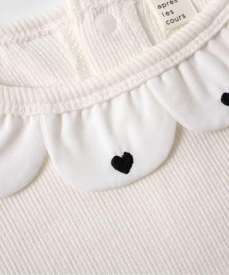 花瓣領愛心刺繡T恤