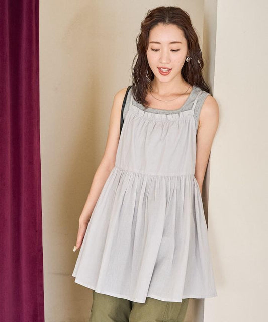 印度風格 增厚 切換 背心 T恤 套裝