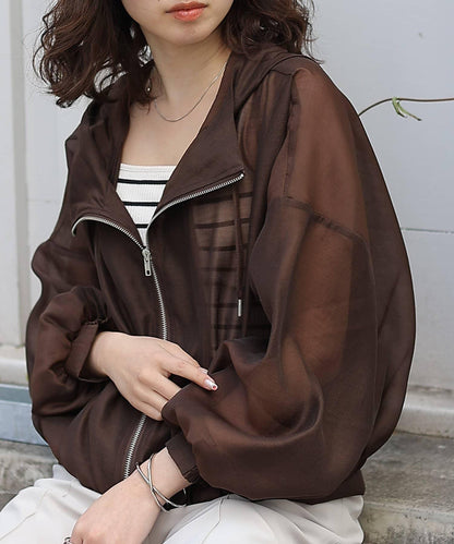 透明滌綸煮沸帶帽羽絨服