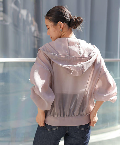 透明滌綸煮沸帶帽羽絨服