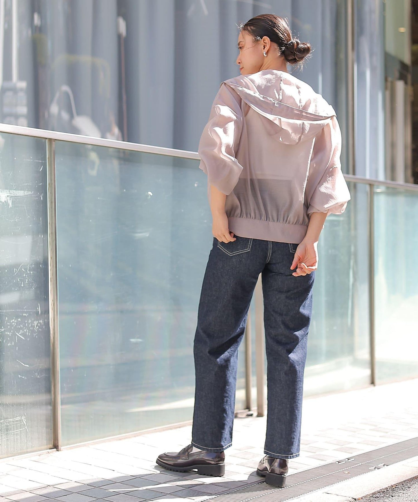 透明滌綸煮沸帶帽羽絨服