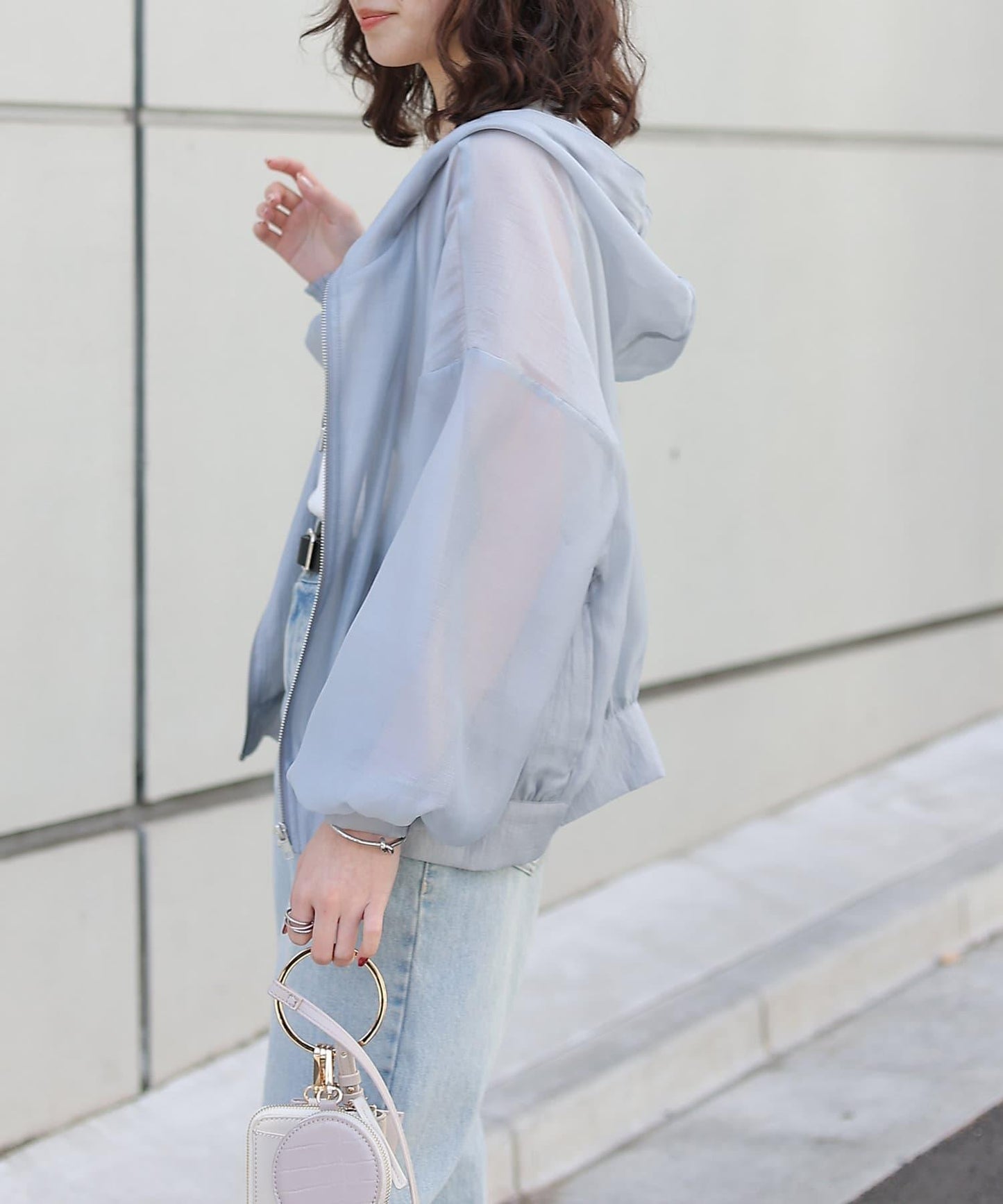 透明滌綸煮沸帶帽羽絨服