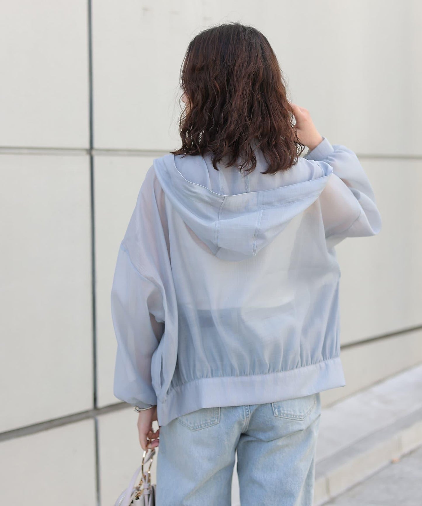 透明滌綸煮沸帶帽羽絨服