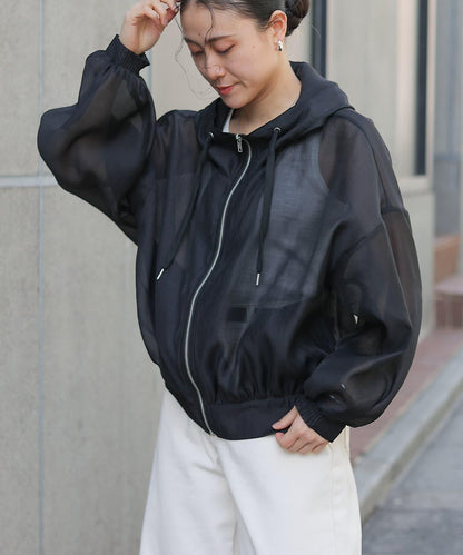 透明滌綸煮沸帶帽羽絨服