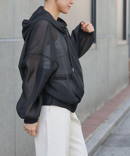 透明滌綸煮沸帶帽羽絨服