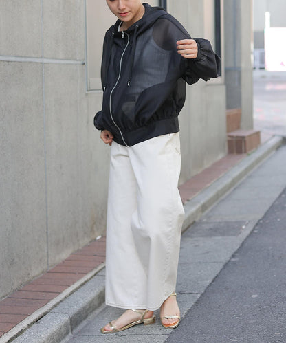 透明滌綸煮沸帶帽羽絨服