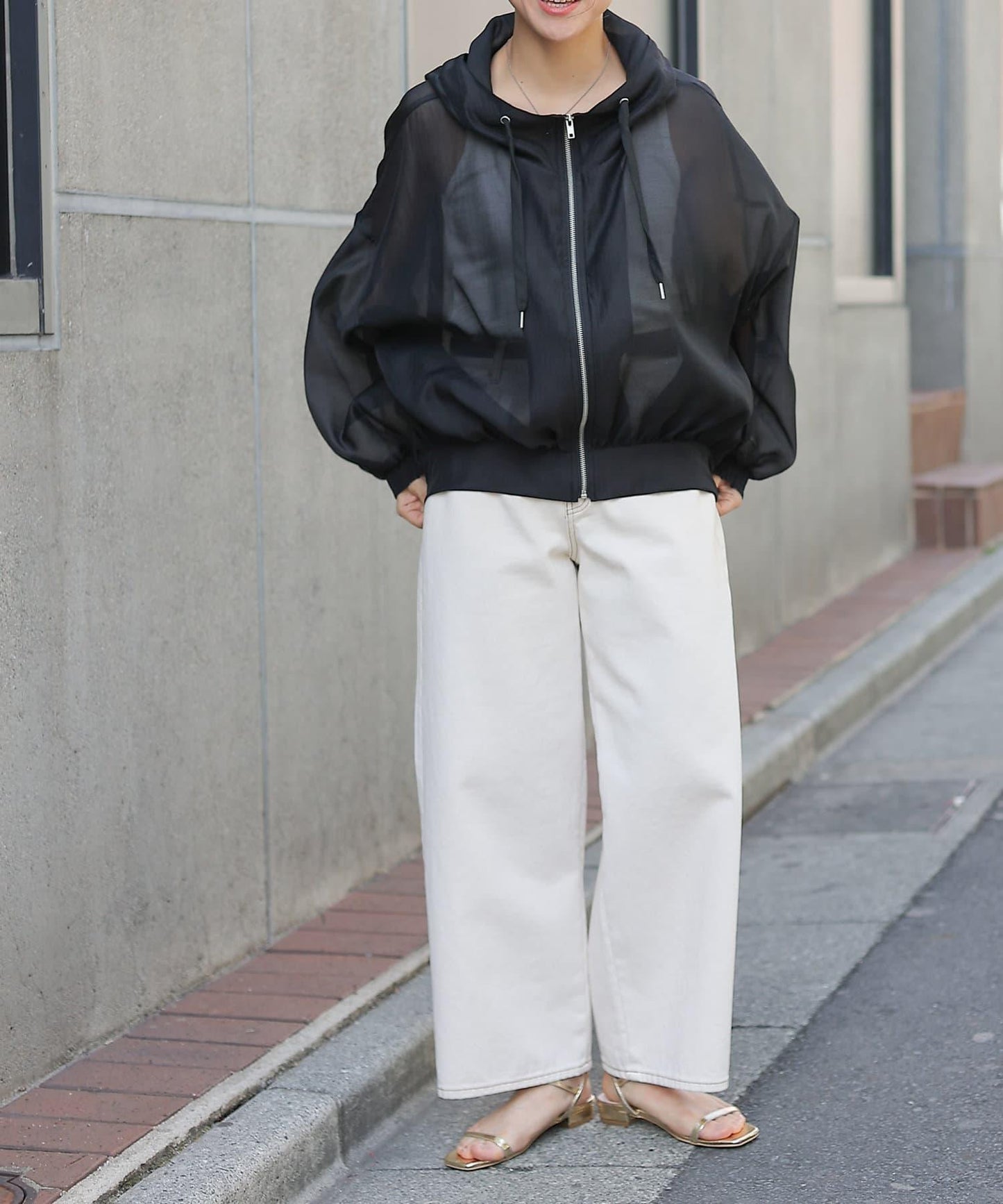 透明滌綸煮沸帶帽羽絨服