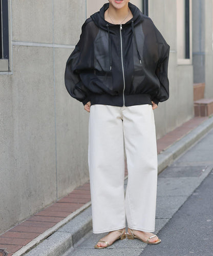 透明滌綸煮沸帶帽羽絨服