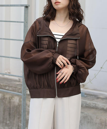 透明滌綸煮沸帶帽羽絨服