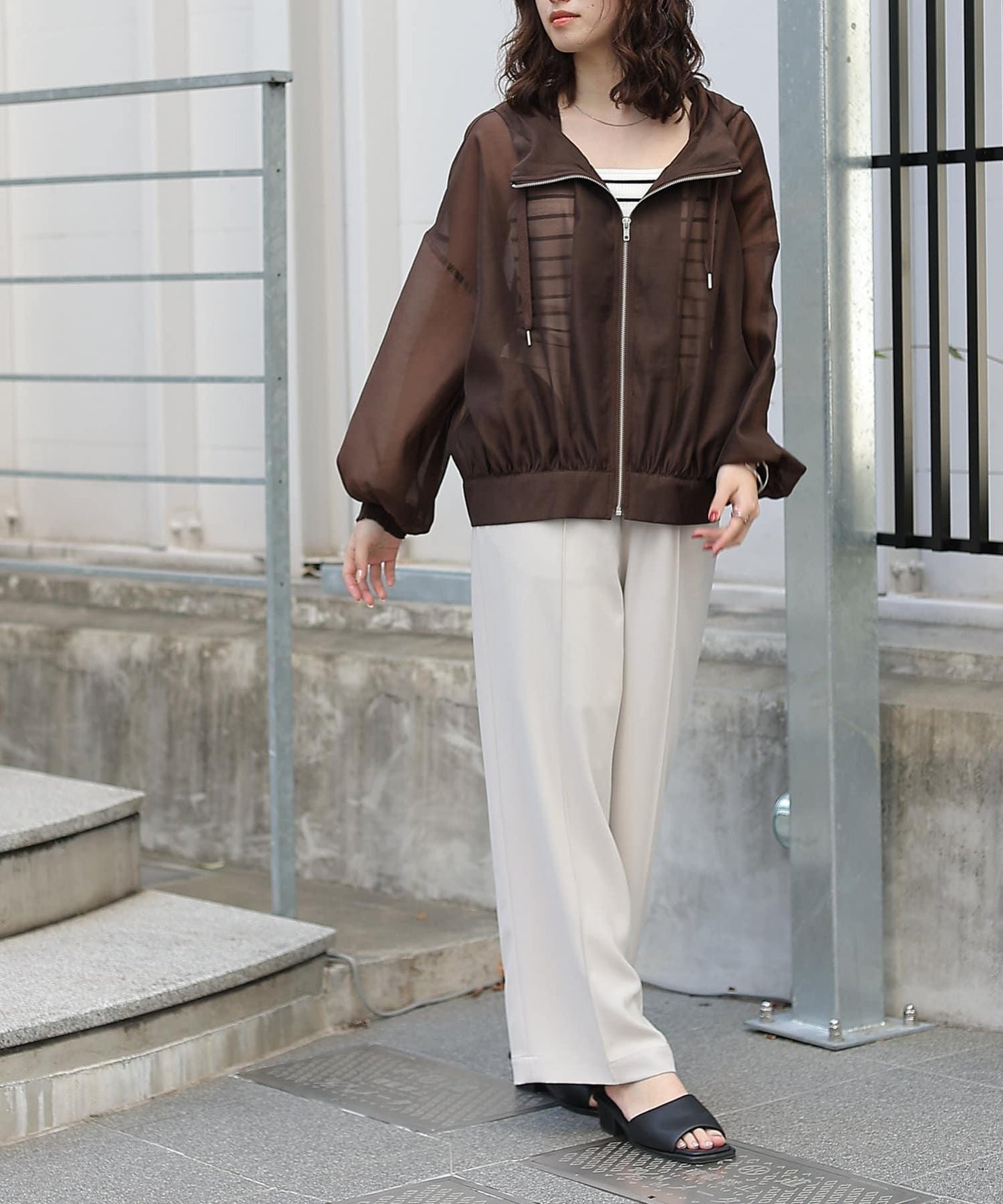 透明滌綸煮沸帶帽羽絨服