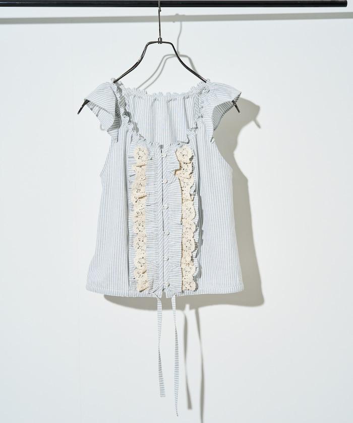 2WAY蕾絲荷葉邊襯衫