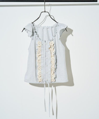 2WAY蕾絲荷葉邊襯衫