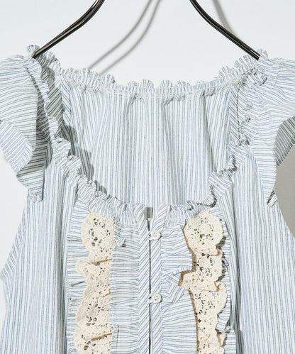 2WAY蕾絲荷葉邊襯衫