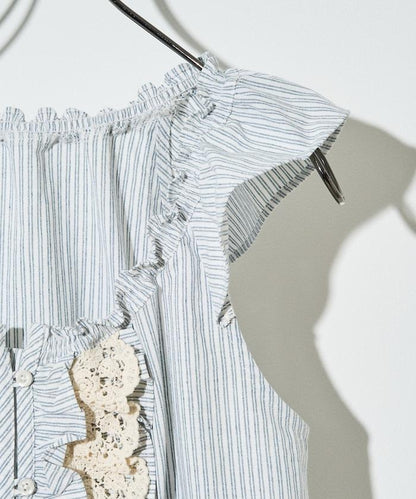 2WAY蕾絲荷葉邊襯衫