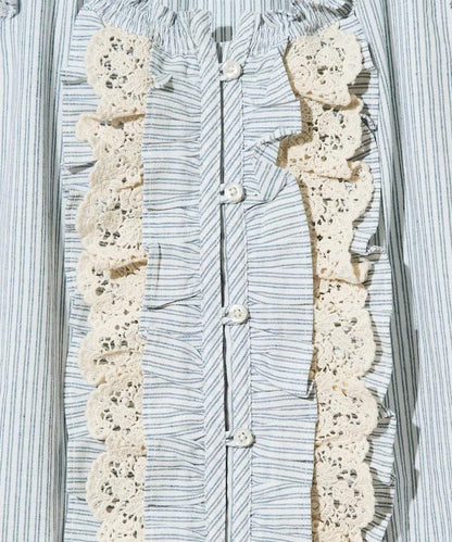 2WAY蕾絲荷葉邊襯衫