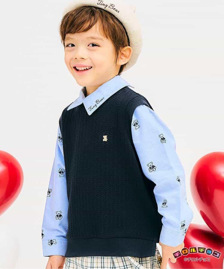 小熊連帽背心襯衫