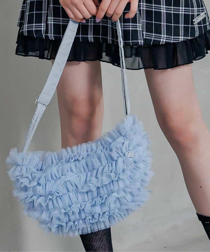 透視褶邊手提包