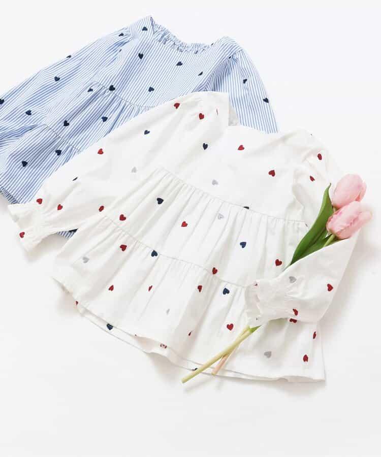 心形刺繡層疊連衣裙