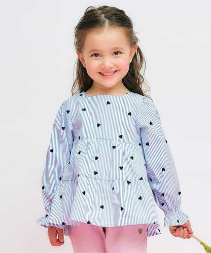 心形刺繡層疊連衣裙