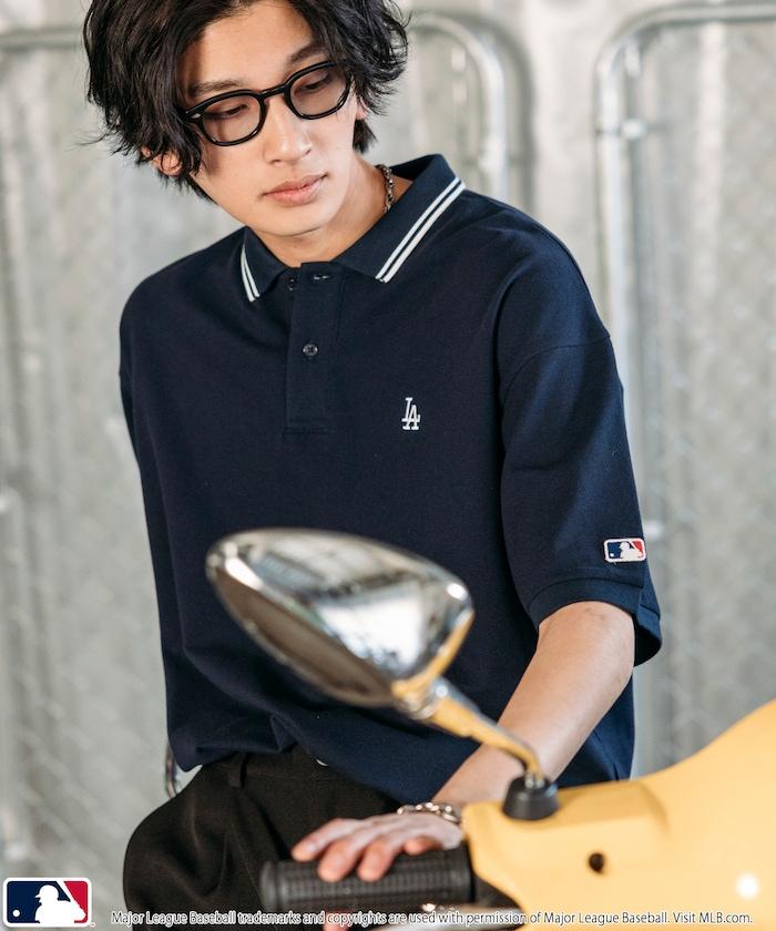 聯名 MLB 鹿子紋 立領短袖Polo衫