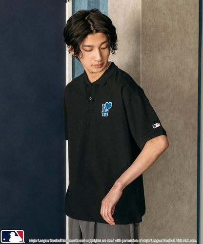 聯名 MLB 心形標誌刺繡Polo衫