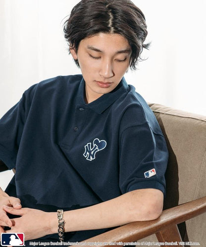 聯名 MLB 心形標誌刺繡Polo衫