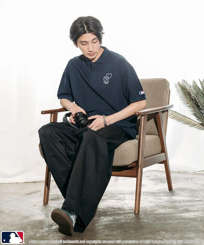 聯名 MLB 心形標誌刺繡Polo衫