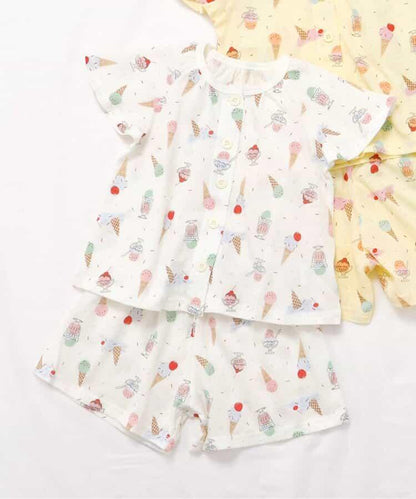 冰淇淋圖案開襟睡衣