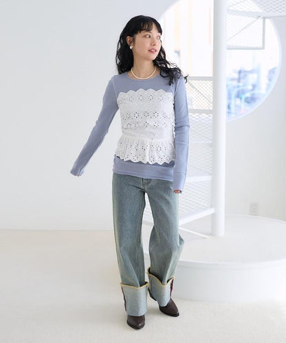 網眼長袖上衣