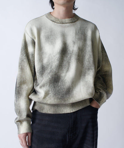 噴塗印花圓領針織衫