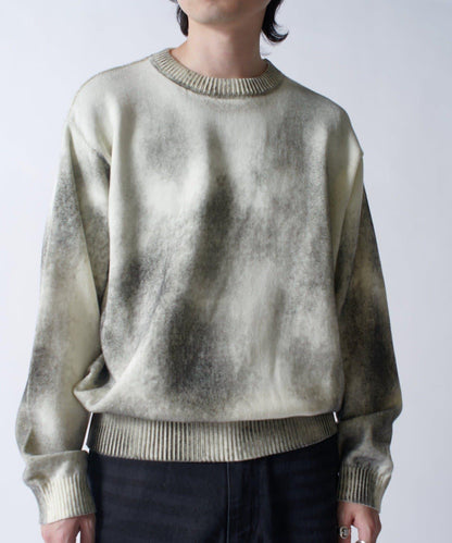 噴塗印花圓領針織衫