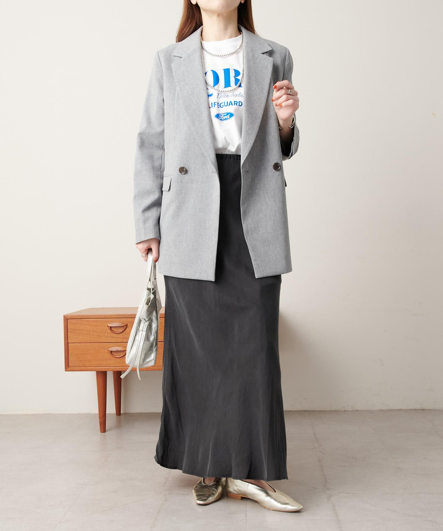 《尺碼展開》《美型》人造絲呢美人魚裙