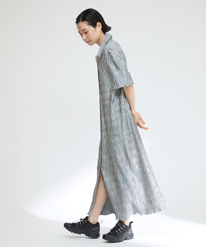 褶皺襯衫連衣裙
