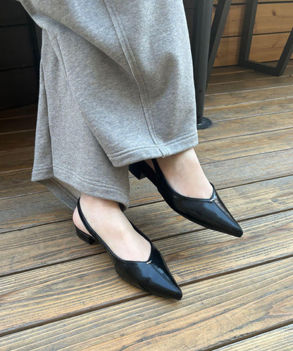 【限定】軟質後帶尖頭高跟鞋
