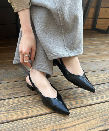 【限定】軟質後帶尖頭高跟鞋