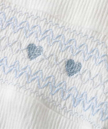 心形拼皺刺繡兩穿連體褲