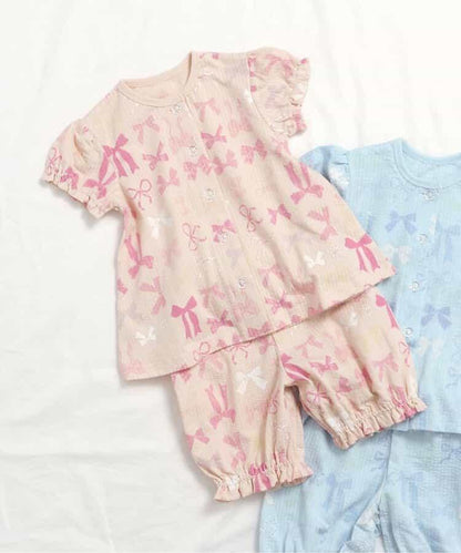 蝴蝶結開襟睡衣