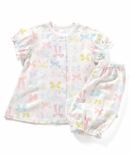 蝴蝶結開襟睡衣