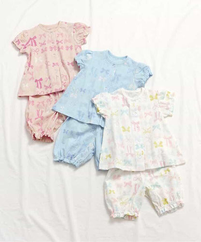 蝴蝶結開襟睡衣