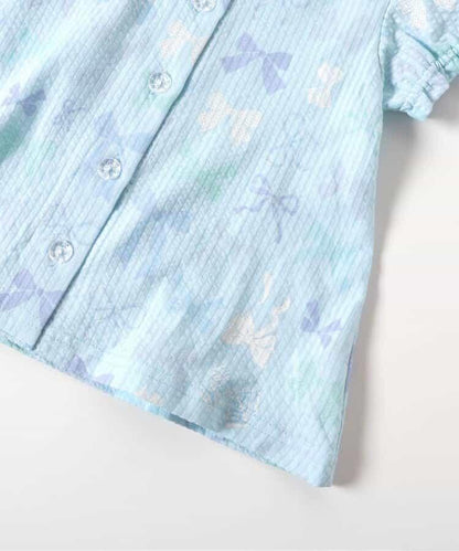 蝴蝶結開襟睡衣