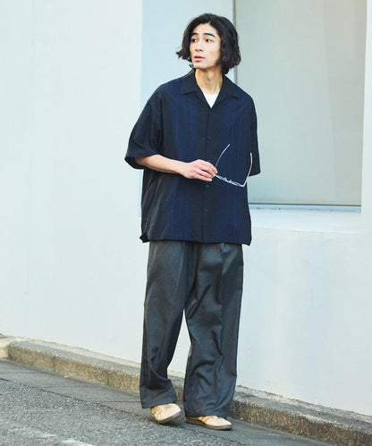 Relax Fit 舒適版 麻混織 設計刺繡 古巴襯衫 【限定推出】