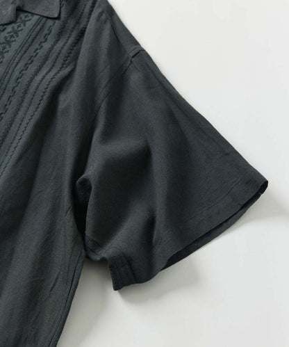 Relax Fit 舒適版 麻混織 設計刺繡 古巴襯衫 【限定推出】