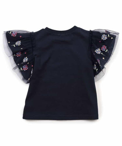 蕾絲袖 刺繡繡球花上衣